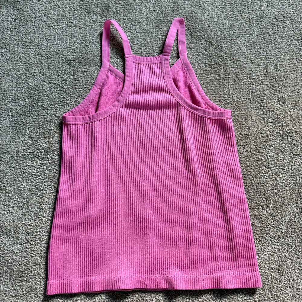 Vibrant Pink Ribbed Tank Top - Picture 2 of 3
